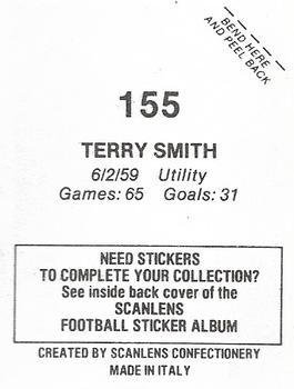 1984 Scanlens VFL Stickers #155 Terry Smith Back